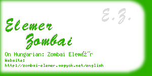 elemer zombai business card
